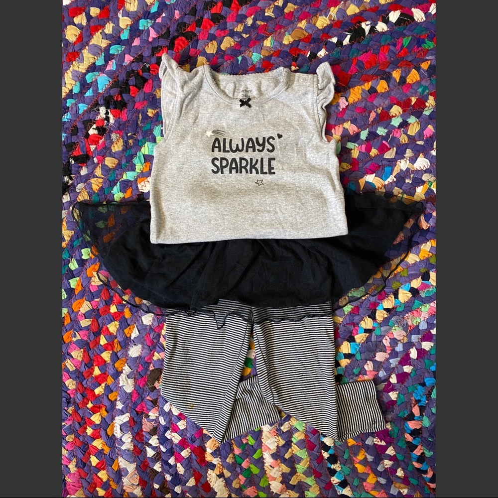 Always Sparkle Girls Set Gray/Black/White